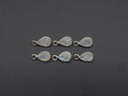 Rainbow Moonstone Silver Bezel 7x5 mm, Single Connector, Moonstone Connector, (GTG-SBM-12)