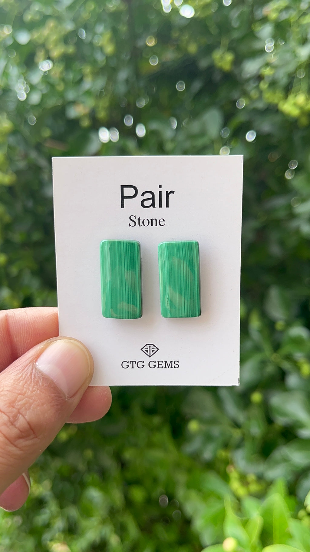 Malachite 21x11mm Matching Pair Cabochon Approximately 26 Carat (GTG-MMC-15)
