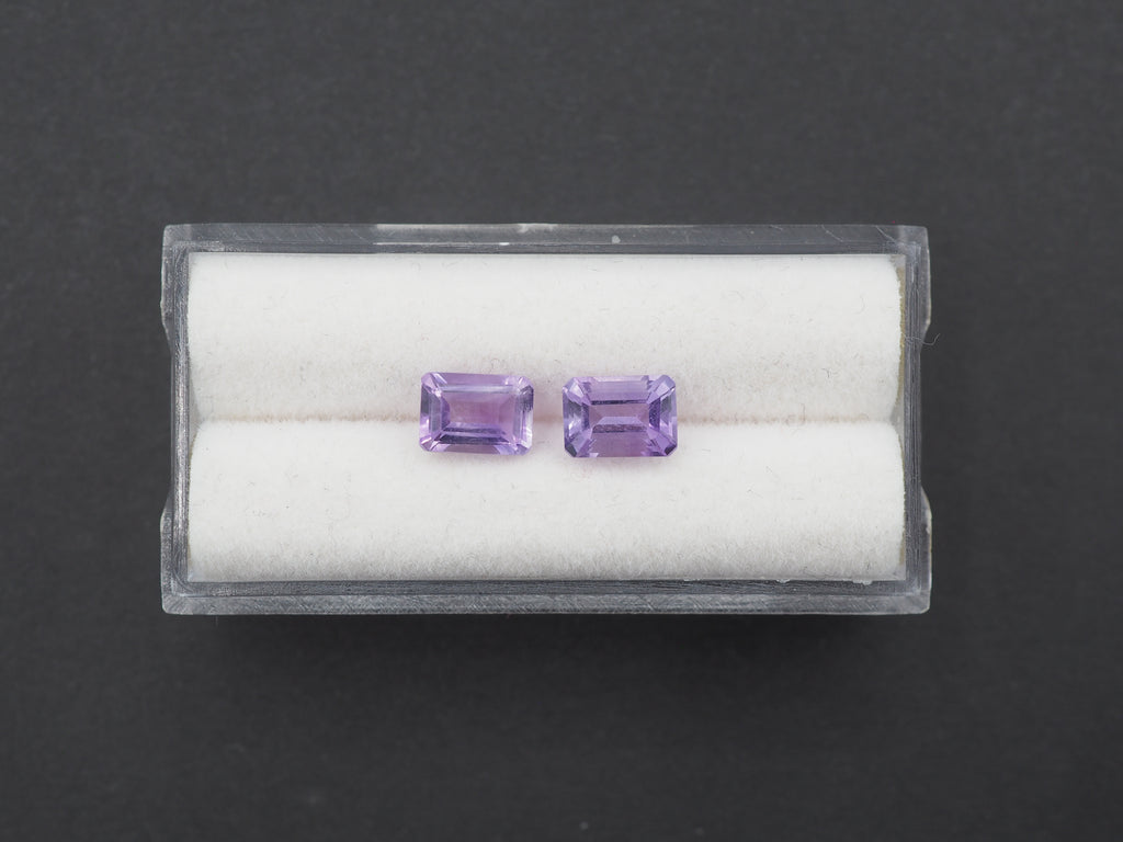 Amethyst Faceted 7x5 mm Matching Pair Approximately 1.80 Carat (GTG-AM-68)
