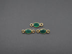 Green Onyx 18K Gold Filled Bezel 6x4 mm, Double Connector Onyx Charm (GTG-GGO-2)