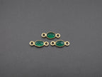 Green Onyx 18K Gold Filled Bezel 6x4 mm, Double Connector Onyx Charm (GTG-GGO-2)
