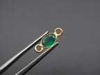 Green Onyx 18K Gold Filled Bezel 6x4 mm, Double Connector Onyx Charm (GTG-GGO-2)