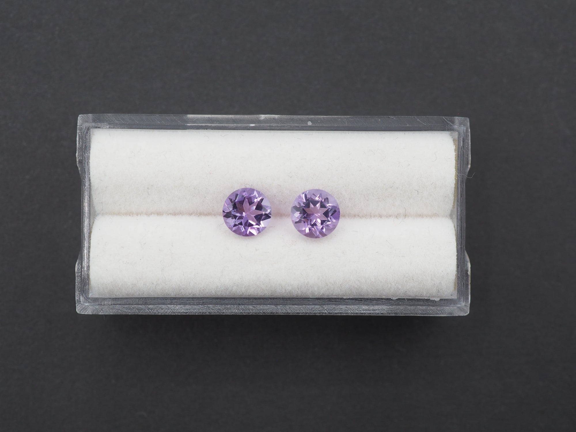 Amethyst Faceted 6 mm Matching Pair Approximately 1.40 Carat (GTG-AM-65)