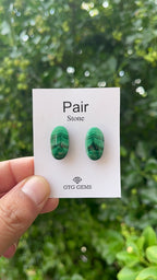 Malachite 22x11mm Matching Pair Cabochon Approximately 31 Carat (GTG-MMC-18)