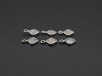 Rainbow Moonstone Silver Bezel 5x5 mm, Single Connector, Moonstone Connector, (GTG-SBM-13)