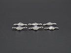Rainbow Moonstone Silver Bezel 5x5 mm, Double Connector, Moonstone Connector, (GTG-SBM-14)