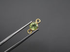 Peridot 18K Gold Filled Bezel 5mm, Double Connector, Peridot Charm