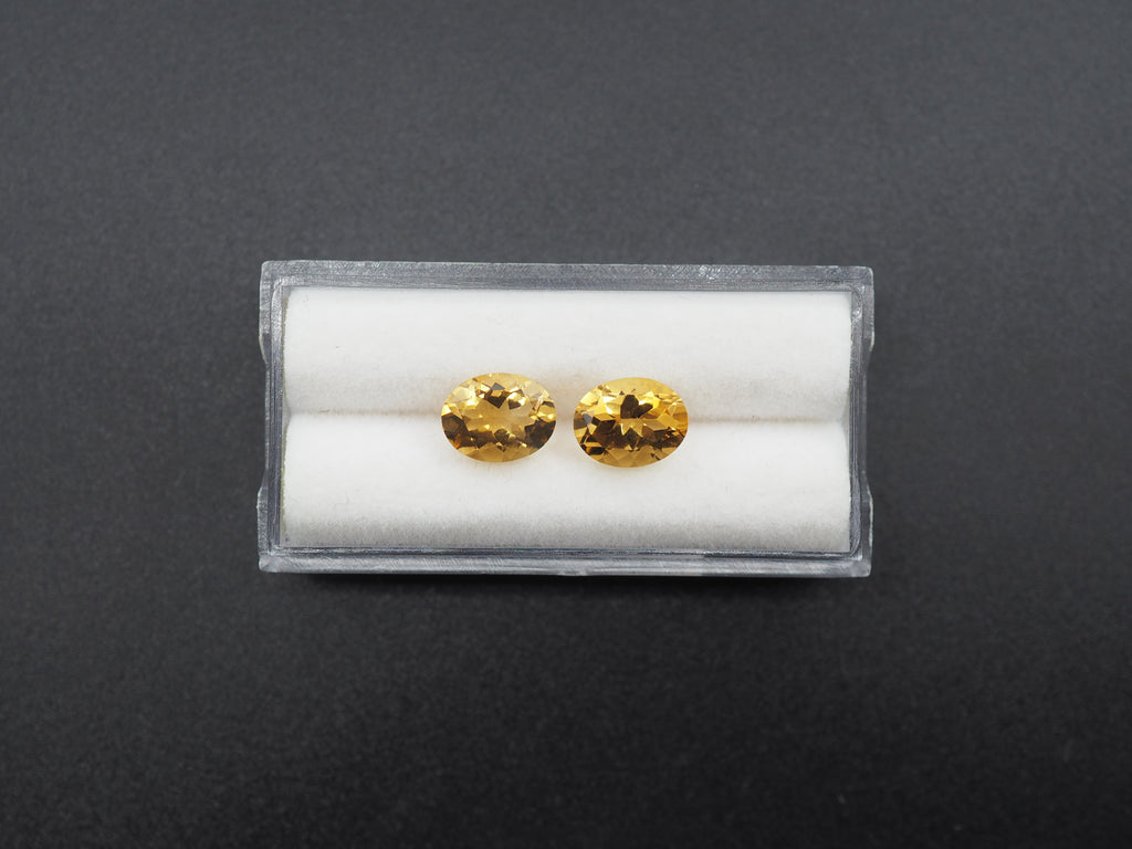 Citrine Oval Faceted matching pair 9x7mm Approximately 3.10 Carat