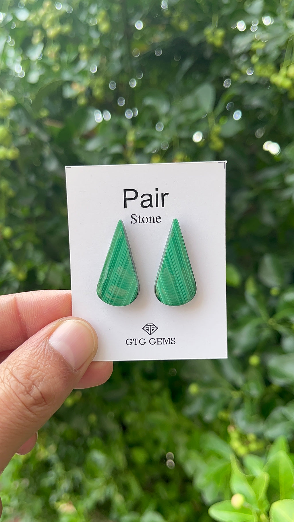 Malachite 28x13mm Matching Pair Cabochon Approximately 34.50 Carat (GTG-MMC-17)