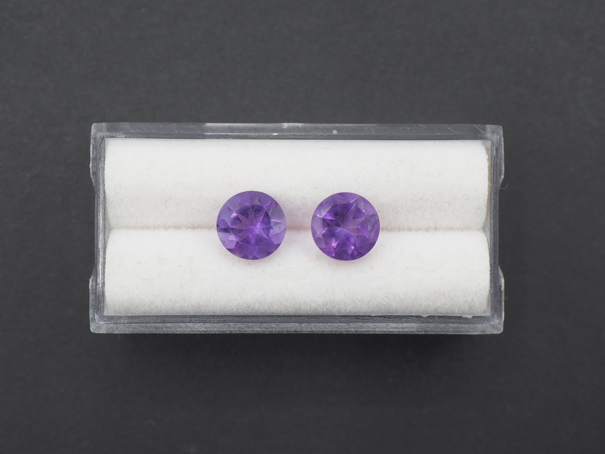 Amethyst Faceted 8 mm Matching Pair Approximately 3.30 Carat (GTG-AM-67)