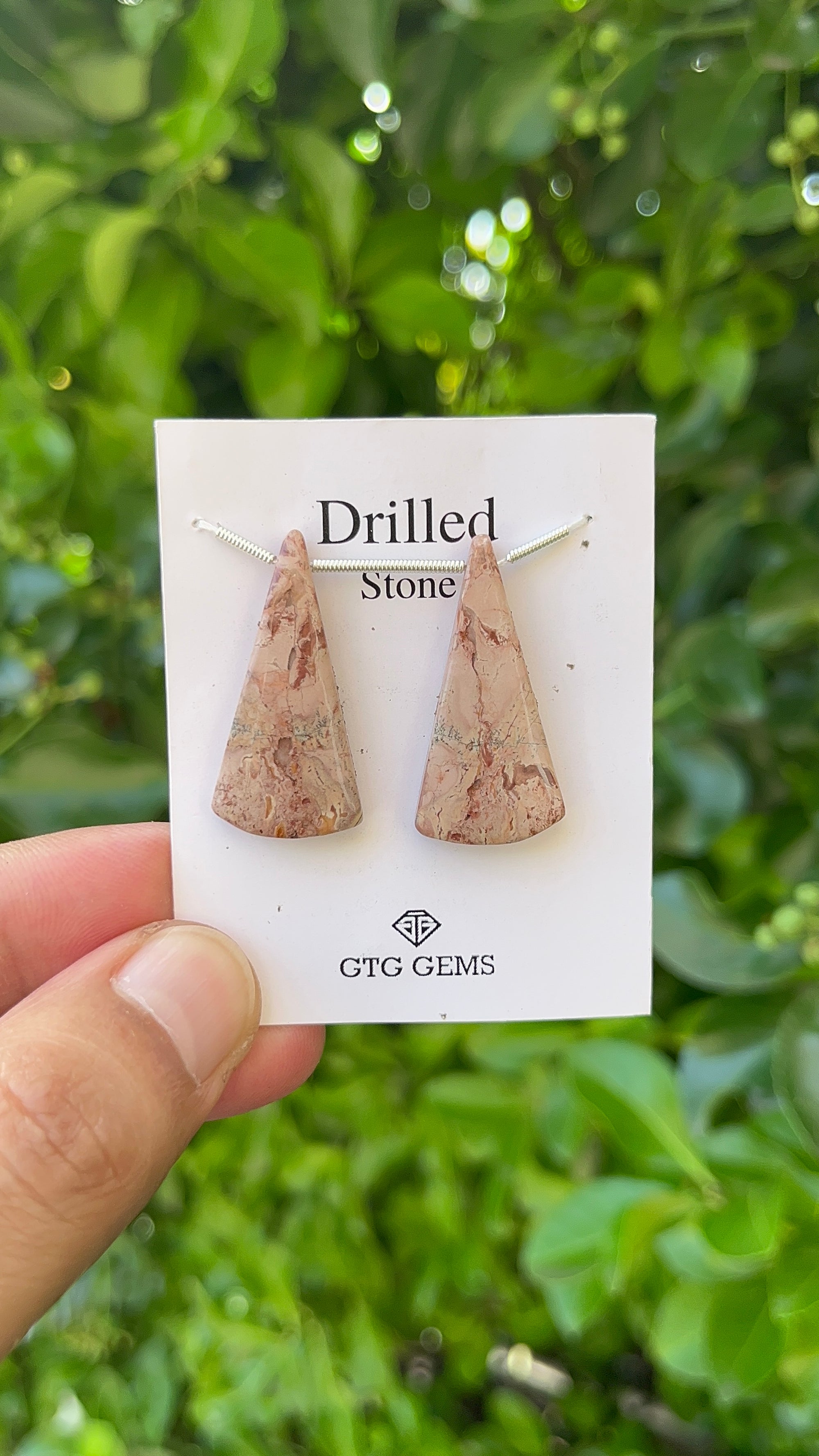 Picture Jasper, Drilled Cabochon 32x15 mm Approximately 28 Carat (GTG-DPJ-11)