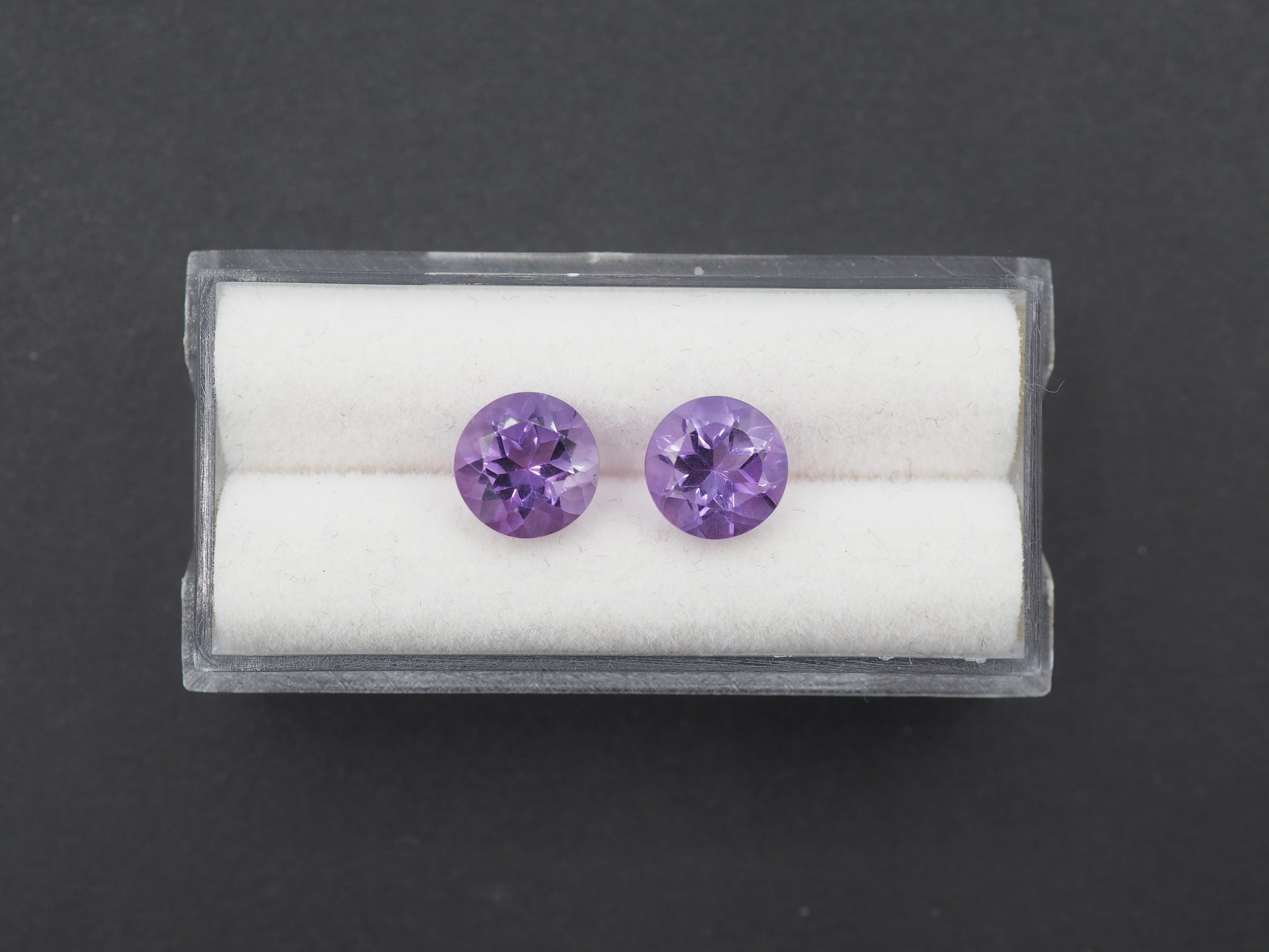 Amethyst Faceted 8 mm Matching Pair Approximately 3.20 Carat (GTG-AM-66)