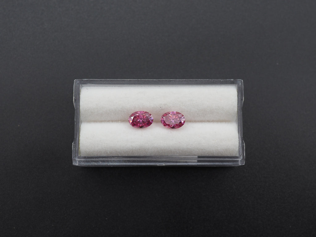 Pink  Moissanite Faceted oval Shaped matching pair 7x5mm Approximately 1.54 Carat