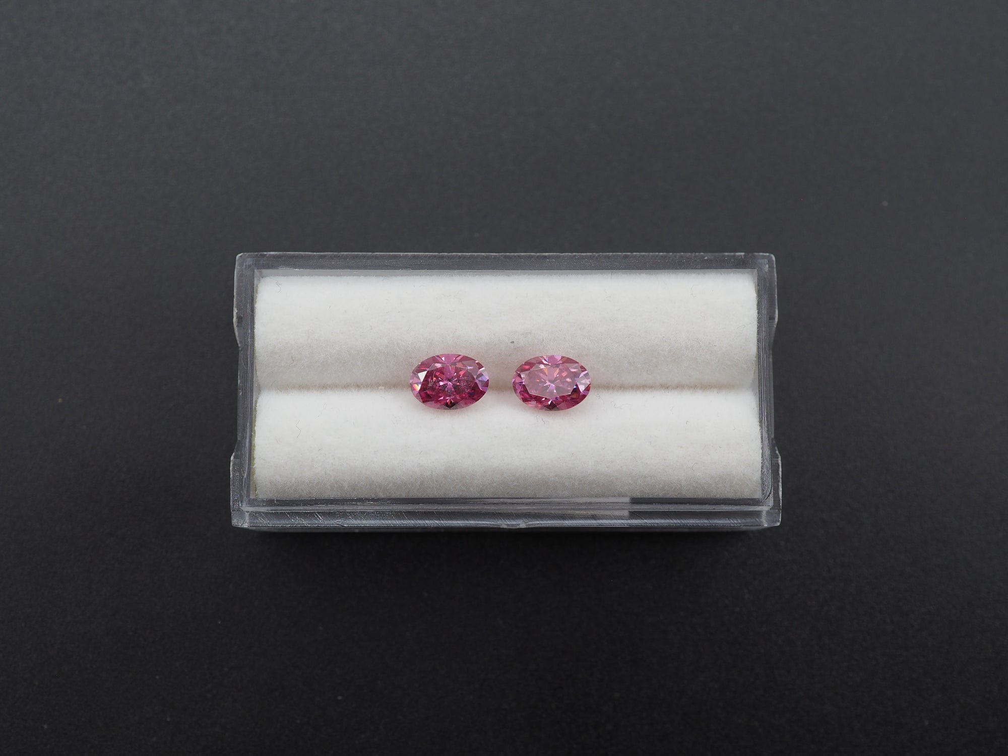 Pink  Moissanite Faceted oval Shaped matching pair 7x5mm Approximately 1.54 Carat