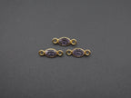 Amethyst 18K Gold Filled Bezel 6x4 mm, Double Connector, Amethyst Charm