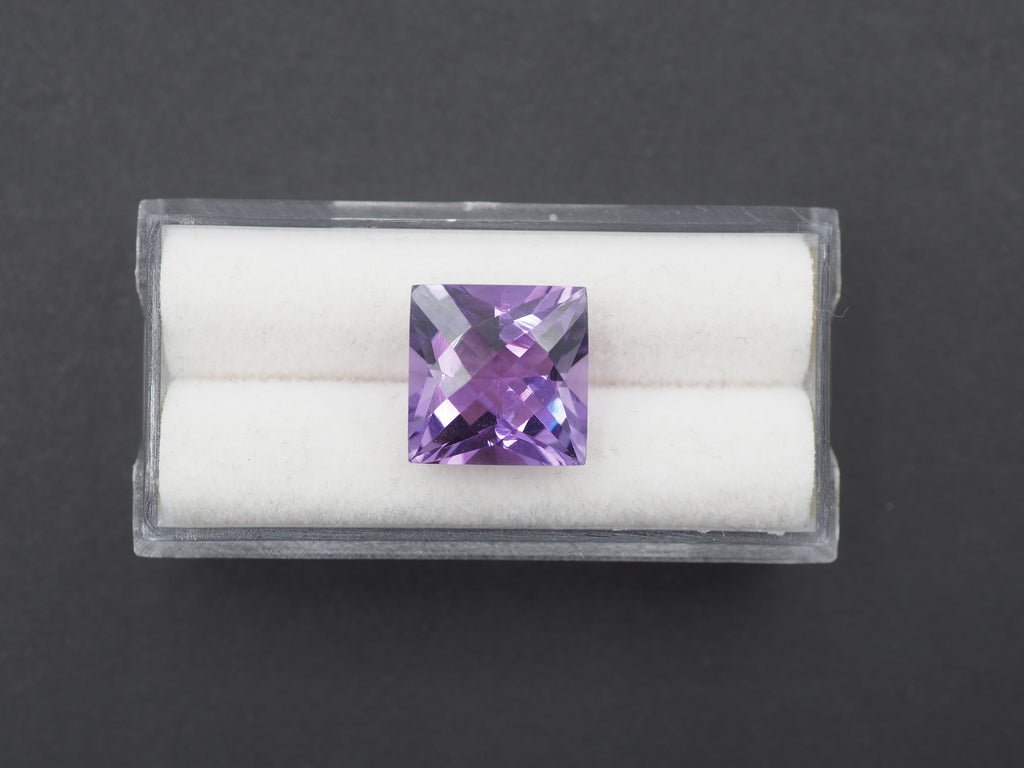 Amethyst Faceted 12x12 mm Single Piece Approximately 7.59 Carat (GTG-AM-57)