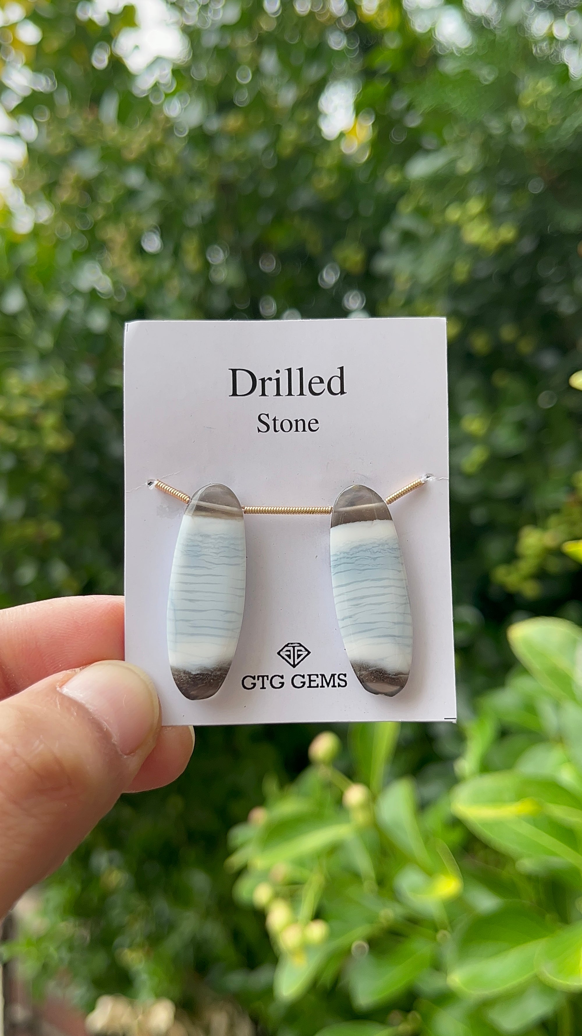 Drilled Blue Opal, 33x11mm Approximately  26 Carat (GTG-DOP-25)