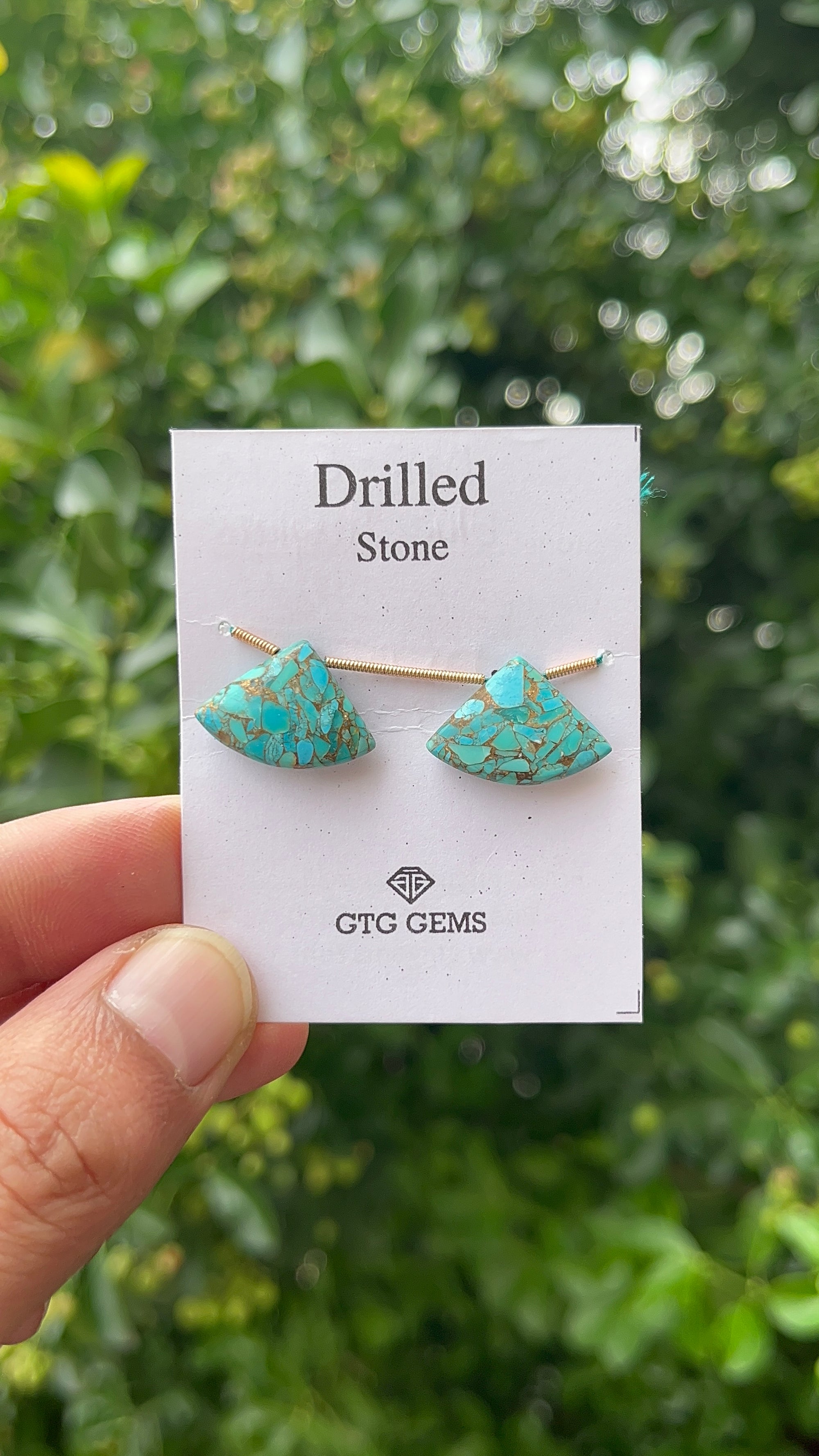 Drilled Blue Turquoise  13x19mm Approximately 14 Carat (GTG-DTR-6)