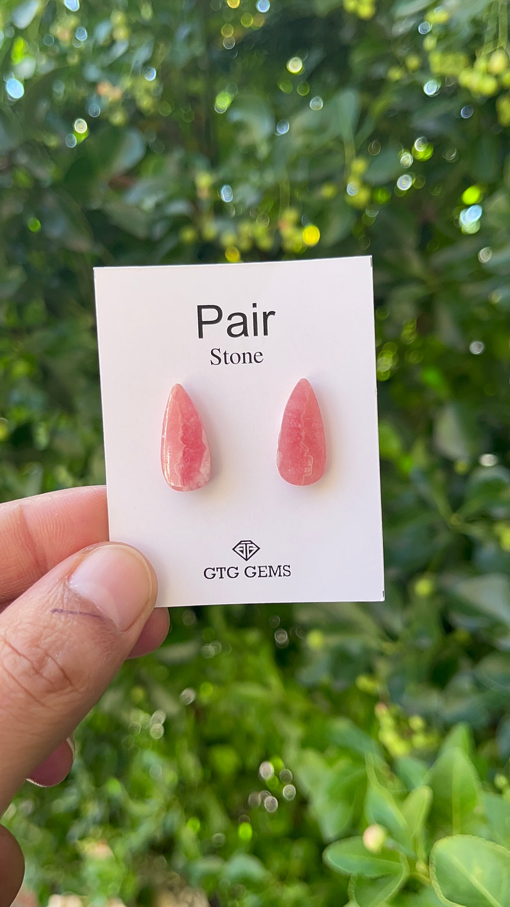 Rhodochrosite 20x9mm Matching Pair Cabochon