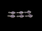 Amethyst Bezel  5x5 mm, Single Connector, Amethyst Bezel, Amethyst  Charm, 925 Sterling Silver(GTG-SBA-10)