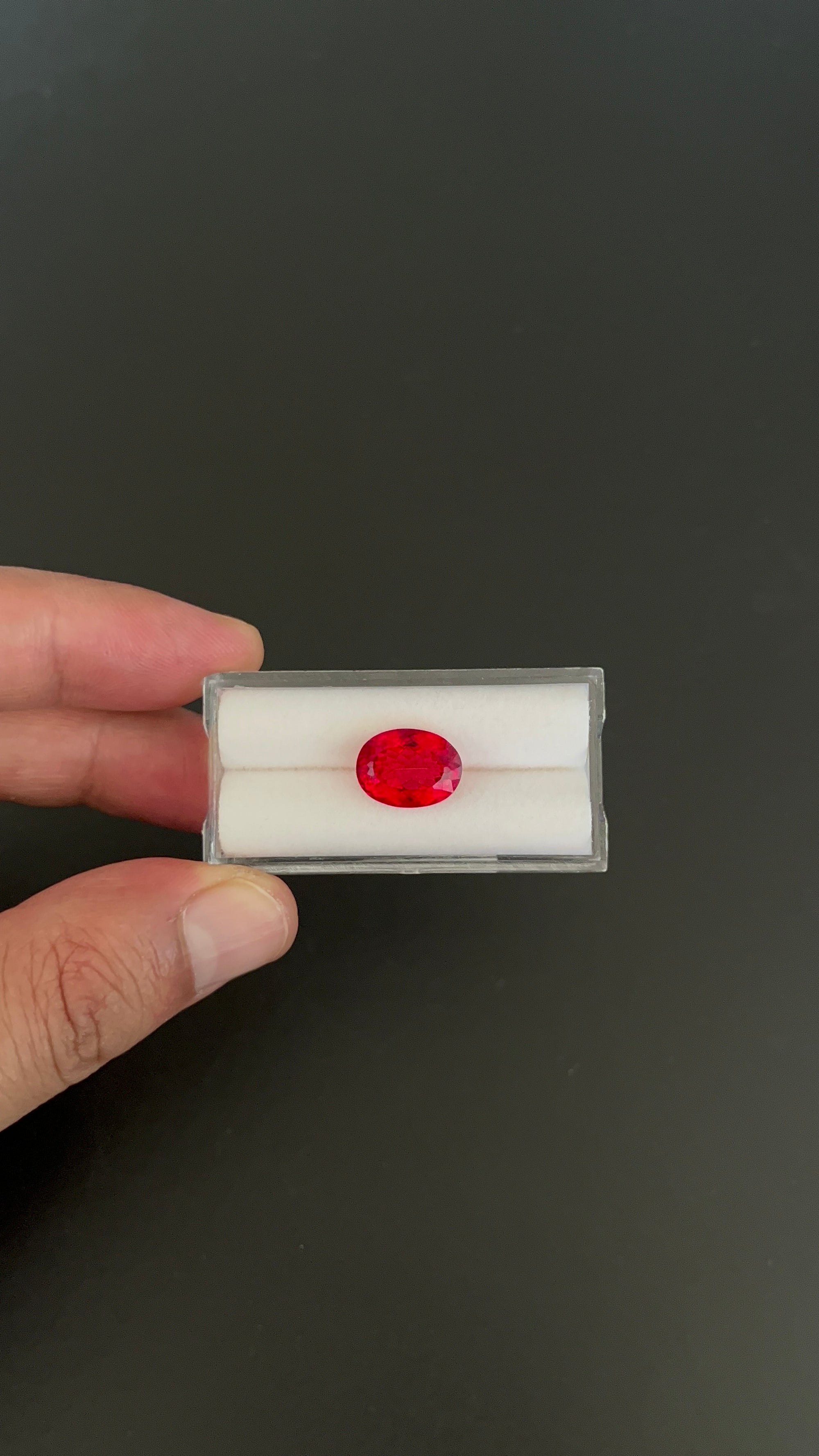 Red Topaz, Faceted Oval Shape 12.1x10.1 mm Approximately 5.90 Carat (GTG-RTO-5)