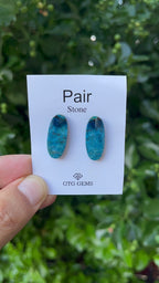 Natural  Azurite Matching Pair Cabochon, 23x10 mm, Approximately 19 carat (GTG-MAC-11)