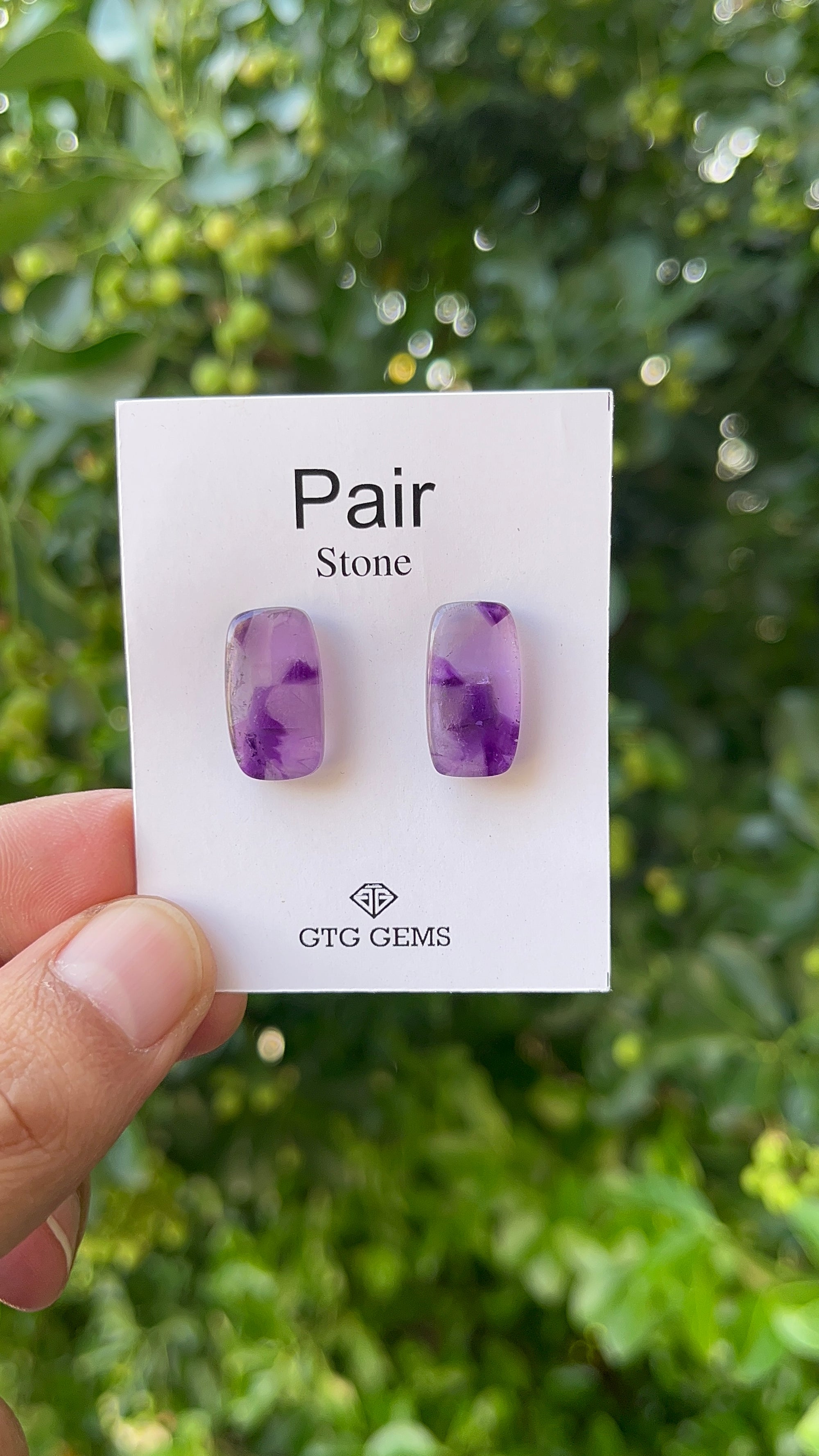 Star Amethyst Matching Pair Cabochon 18x10 mm, Approximately 16 Carat (GTG-AM-27)