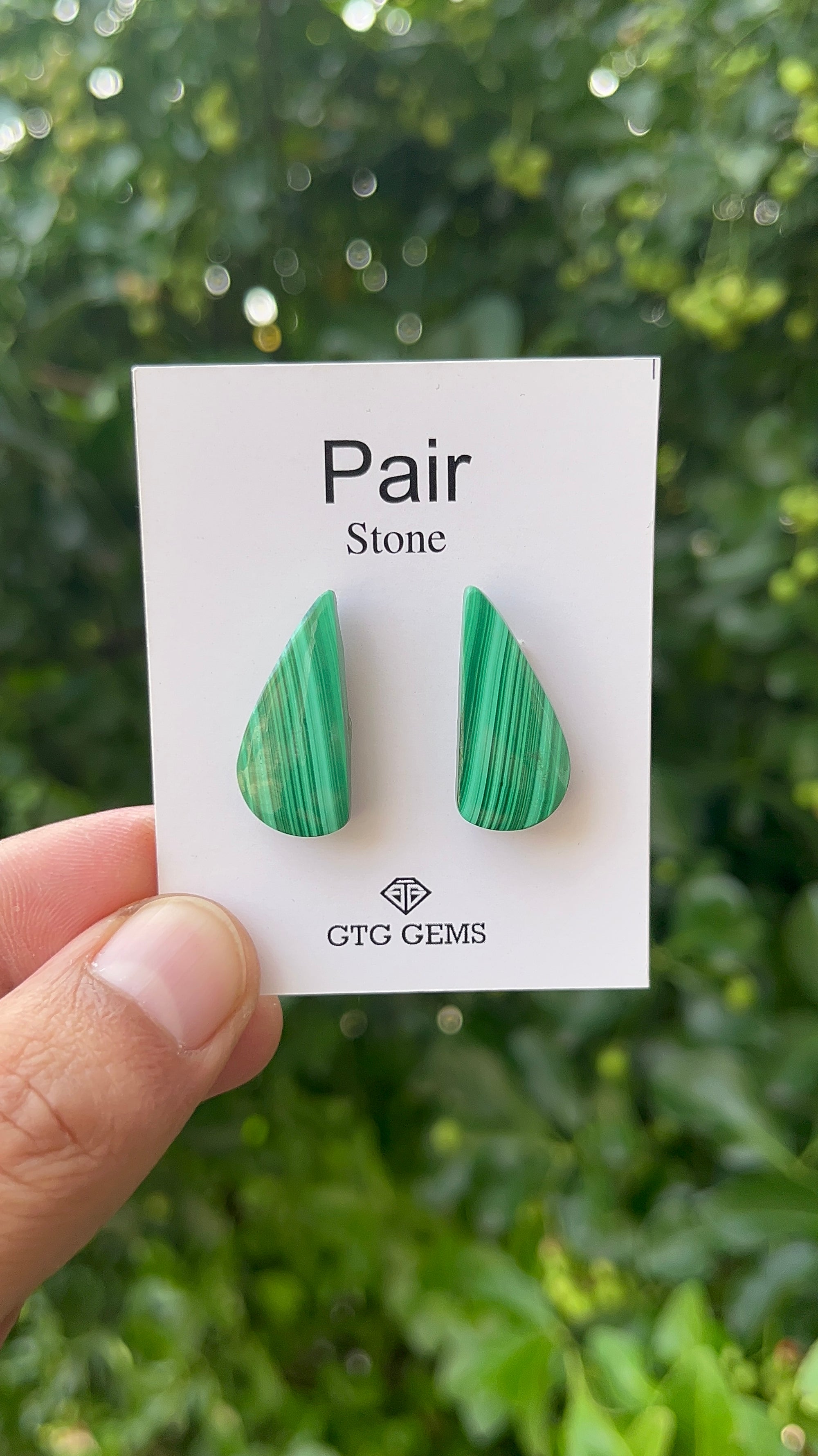 Malachite 24x11mm Matching Pair Cabochon