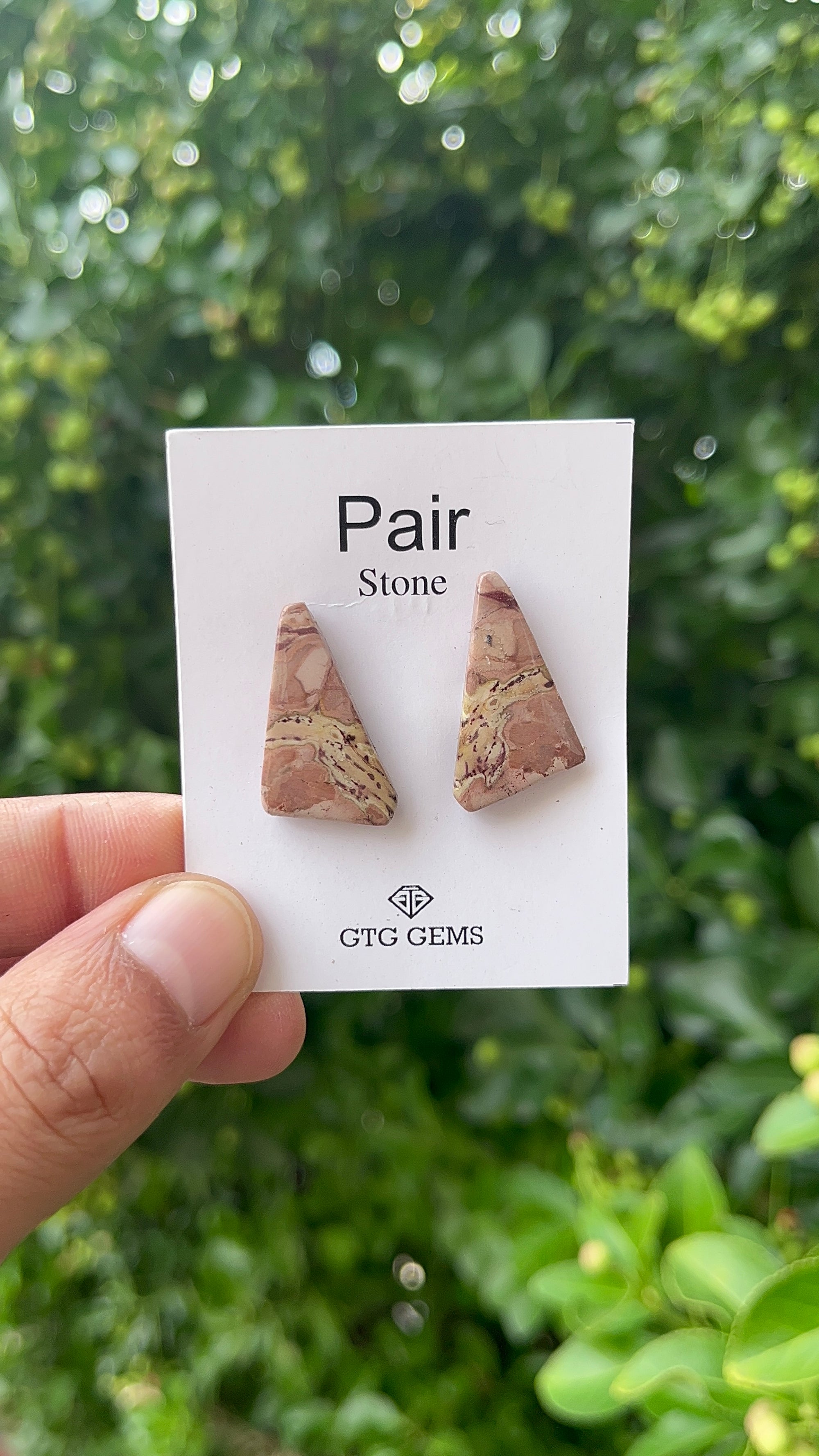 Picture Jasper 26x14mm Matching Pair Cabochon