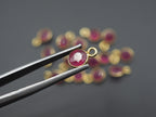Ruby 18K Gold Filled Bezel 5 mm, Single Connector, Ruby Charm, 1 Piece