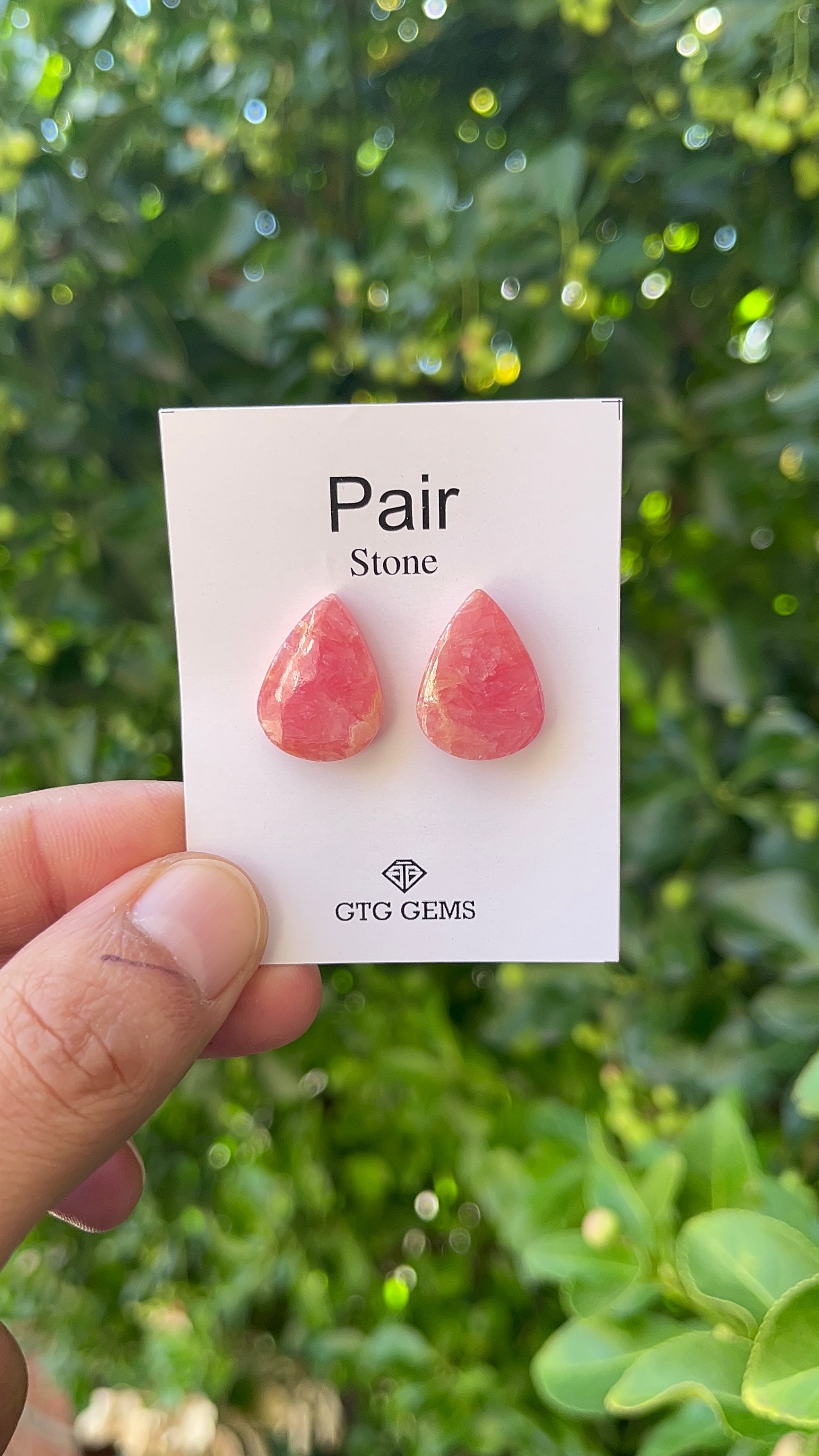 Rhodochrosite 19x14mm Matching Pair Cabochon