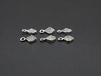 Rainbow Moonstone Silver Bezel 4x4 mm, Single Connector, Moonstone Connector, (GTG-SBM-6)