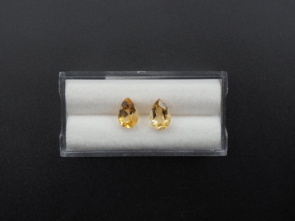 Citrine Faceted  Pear Shape 9x6mm matching pair Approximately 2.50 Carat