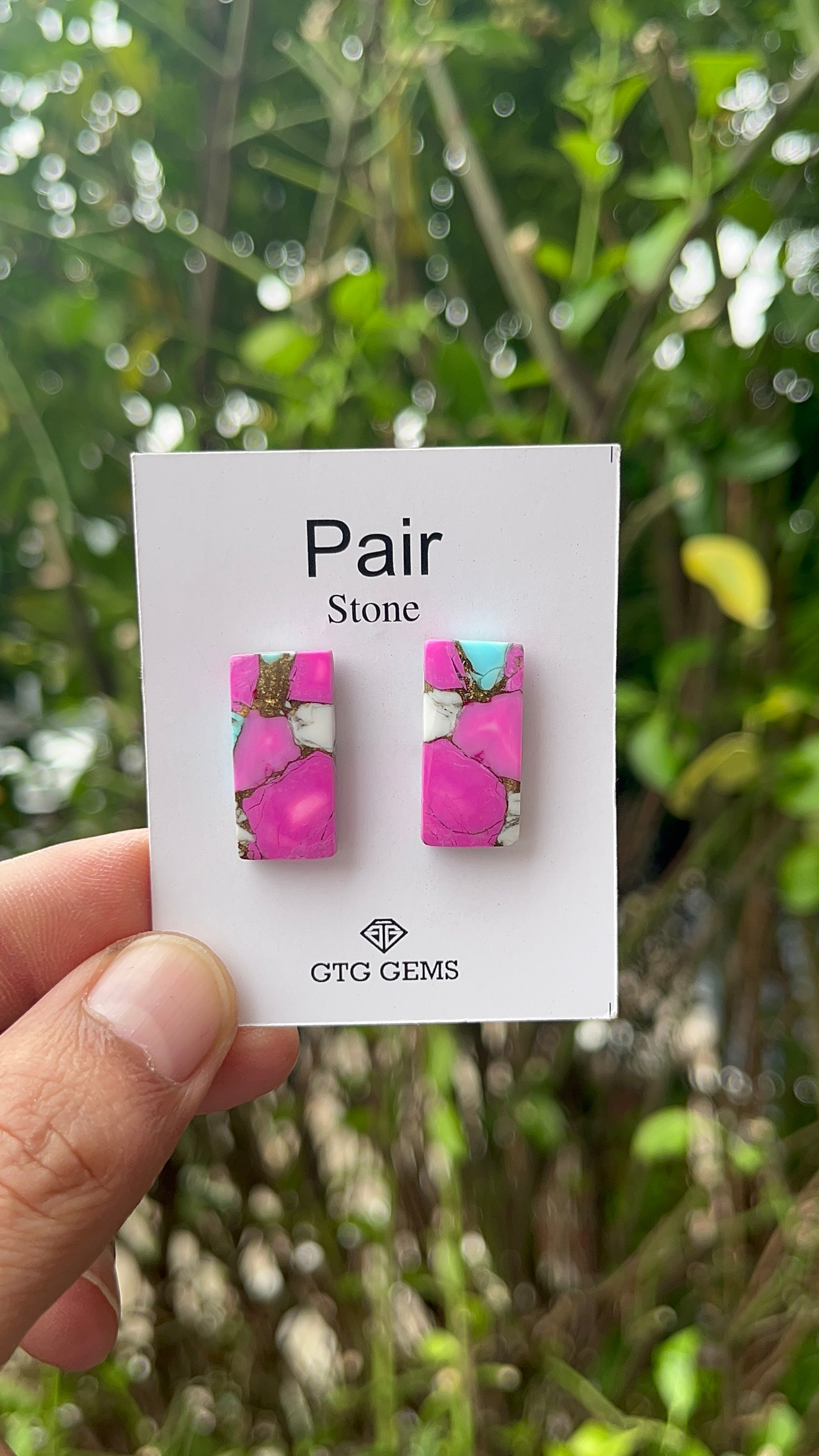 Cotton Candy Turquoise Matching Pair Cabochon 22x11 mm