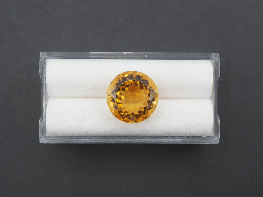 Citrine Faceted 13.6 mm Single Piece Approximately 10.12 Carat (GTG-CT-15)