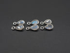 Rainbow Moonstone Silver Bezel 7x5 mm, Single Connector, Moonstone Connector, (GTG-SBM-5)