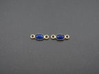 Lapis 18K Gold Filled Bezel 6x4mm ,Double Connector, Lapis Charm