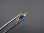 Lapis 18K Gold Filled Bezel 6x4mm ,Double Connector, Lapis Charm