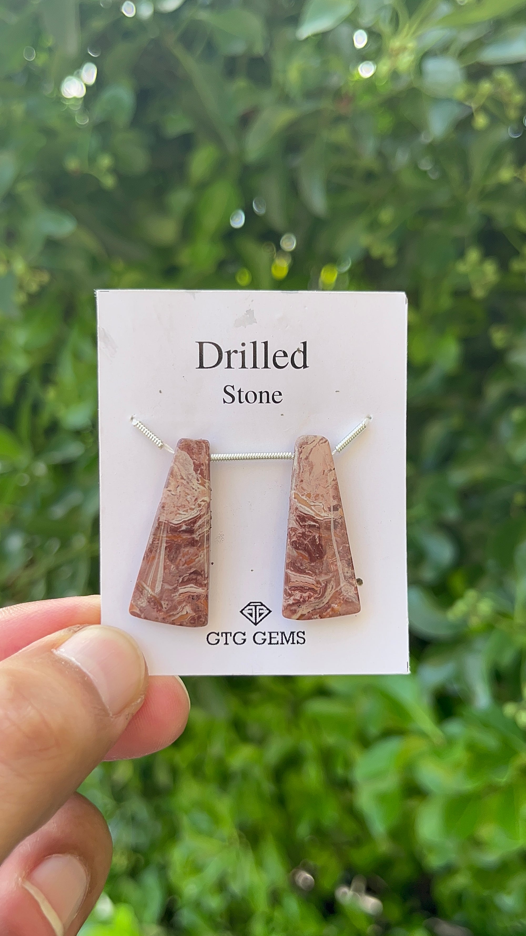 Picture Jasper, Drilled Cabochon 30x13 mm Approximately 22 Carat (GTG-DPJ-4)