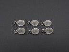 Rainbow Moonstone Silver Bezel 7x5mm,Single Connector, Moonstone Connector, (GTG-SBM-4)
