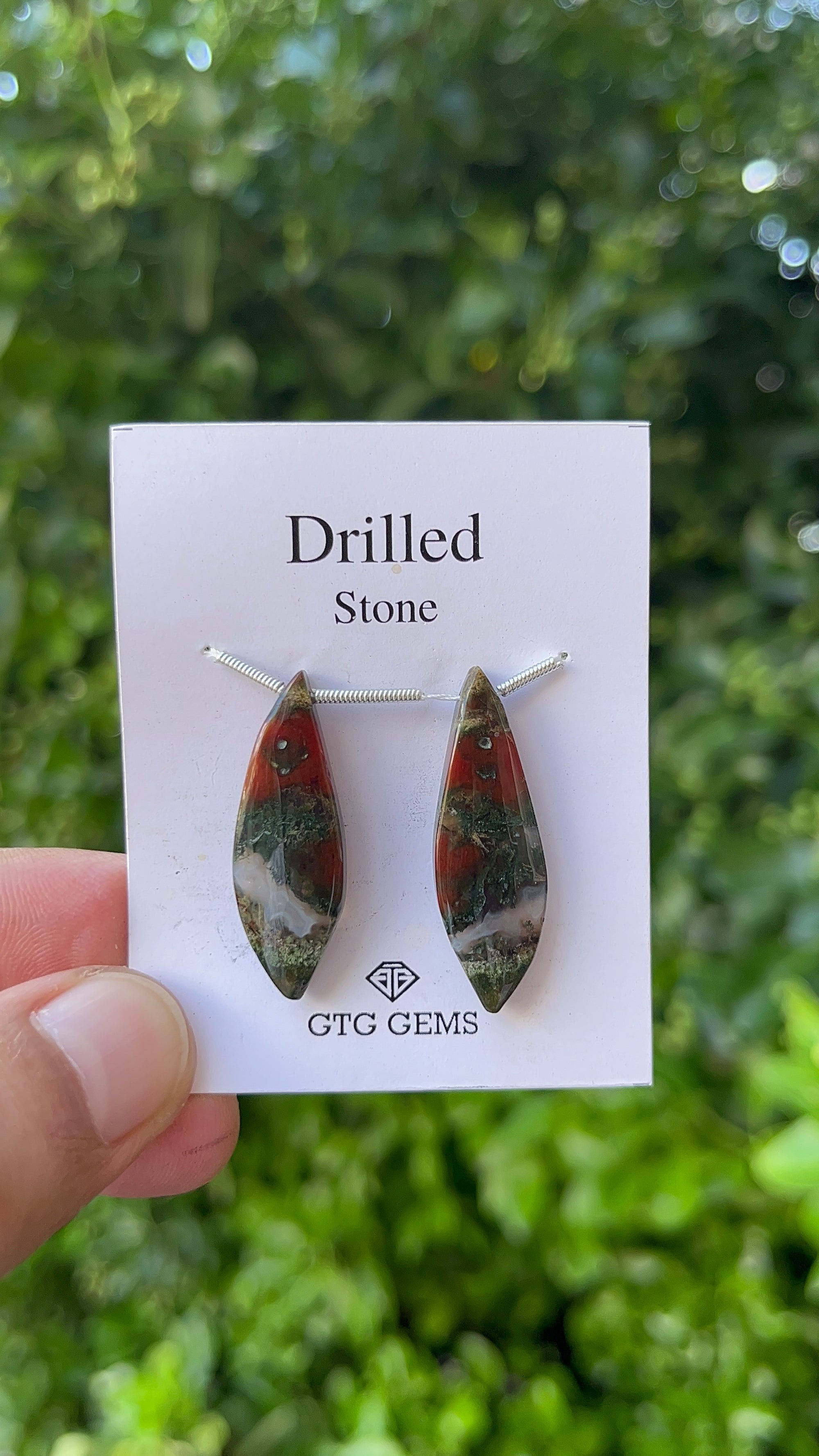Drilled Blood stone jasper 33x11 mm Approximately 25.50 Carat (GTG-DBJ-7)