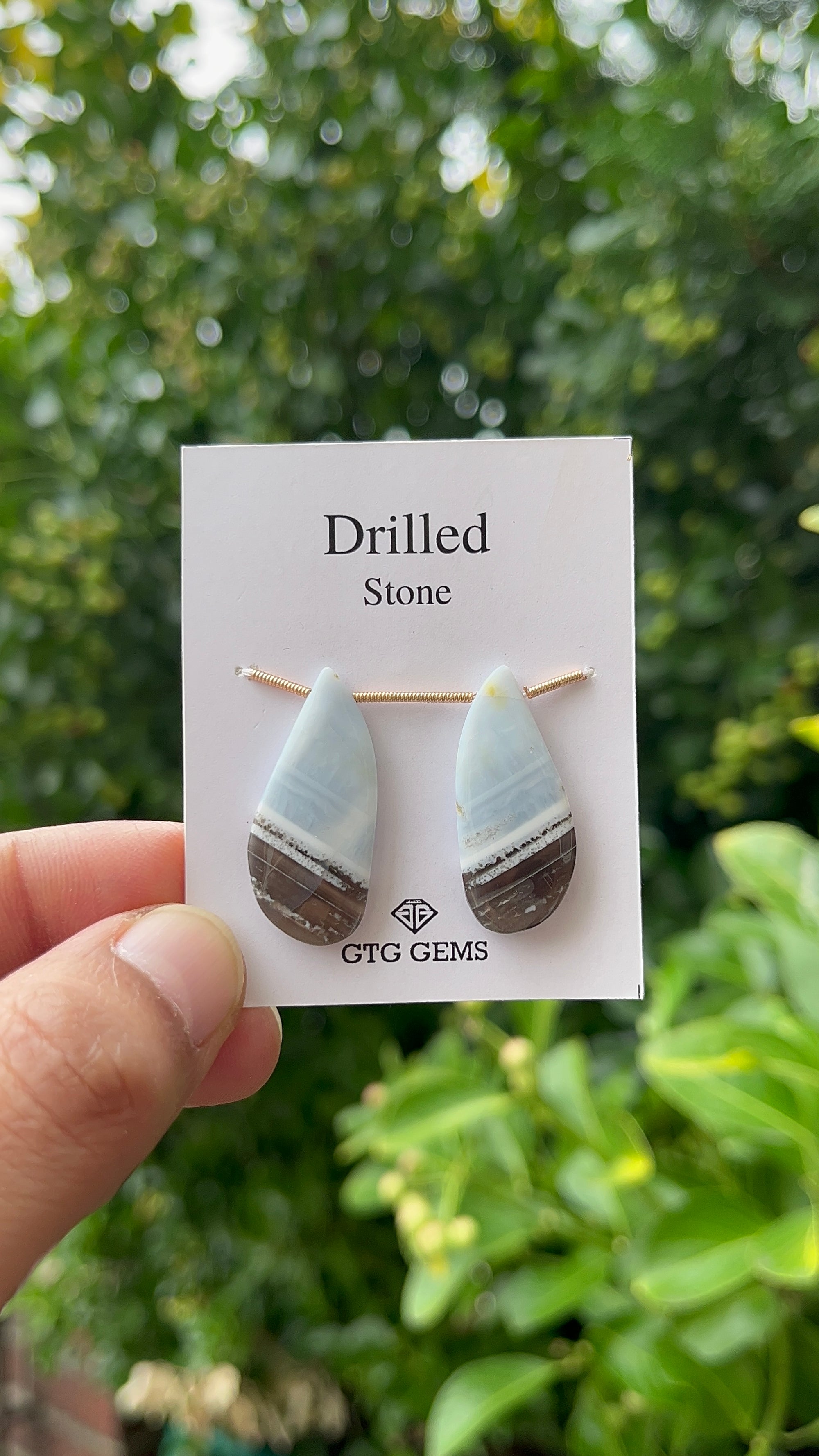 Drilled Blue Opal, 29x14mm Approximately 23 Carat (GTG-DOP-15)