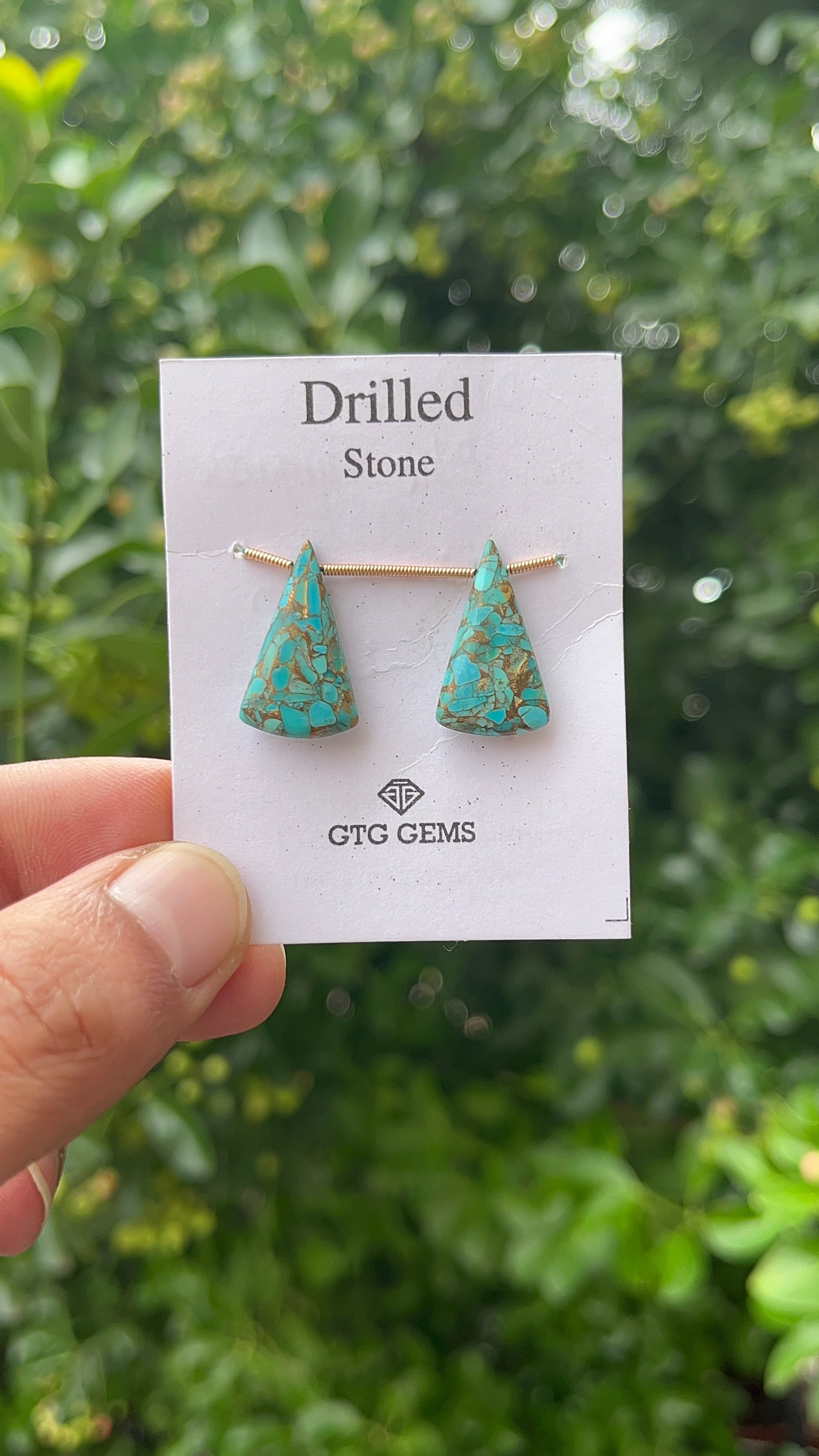 Drilled Turquoise 22x12mm Approximately 14 Carat (GTG-DTR-5)