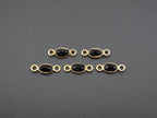 Black Onyx 18K Gold Filled Bezel 6x4mm ,Double Connector, Onyx Charm