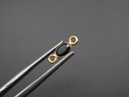 Black Onyx 18K Gold Filled Bezel 6x4mm ,Double Connector, Onyx Charm