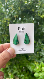 Malachite 23x12mm Matching Pair Cabochon Approximately 29 Carat (GTG-MMC-23)