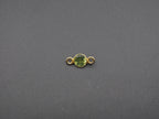 Peridot 18K Gold Filled Bezel 5mm, Double Connector, Peridot Charm