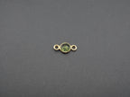 Peridot 18K Gold Filled Bezel 5mm, Double Connector, Peridot Charm