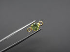 Peridot 18K Gold Filled Bezel 5mm, Double Connector, Peridot Charm