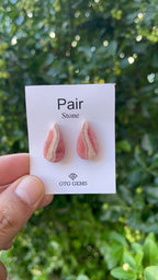 Rhodochrosite 23x13mm Matching Pair Cabochon Approximately 26.50 Carat (GTG-MCR-24)